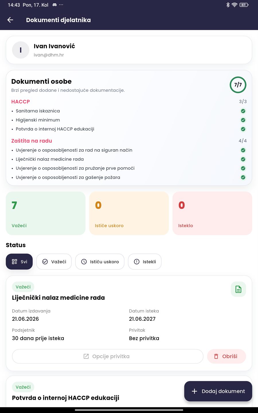 Dokumenti djelatnika na mobitelu